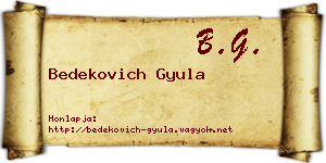 Bedekovich Gyula névjegykártya